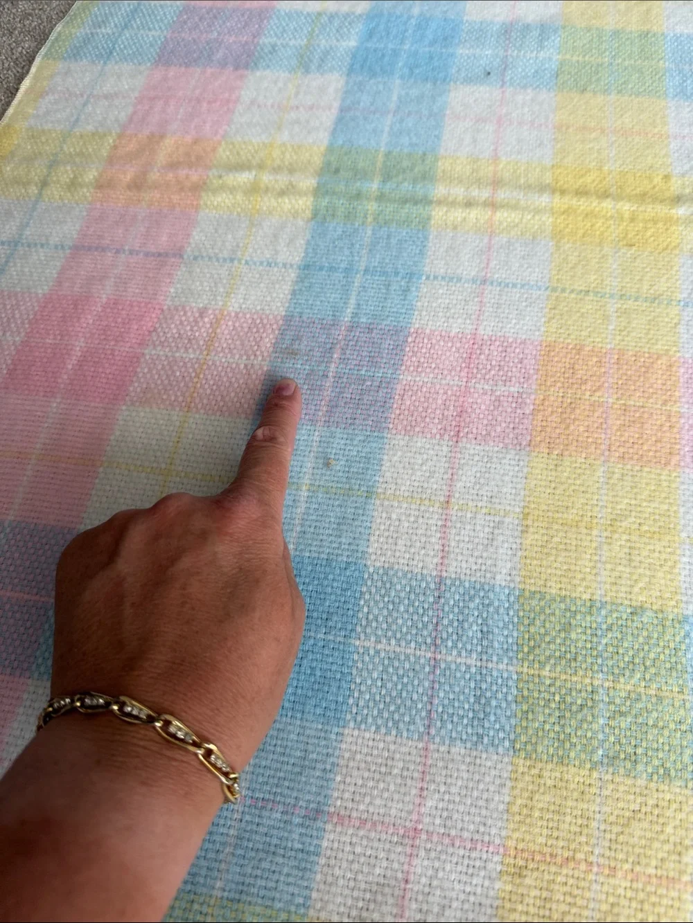 Vintage Tennessee Woolen Mills Blanket WPL 6280 Pastel Plaid Acrylic Fringe